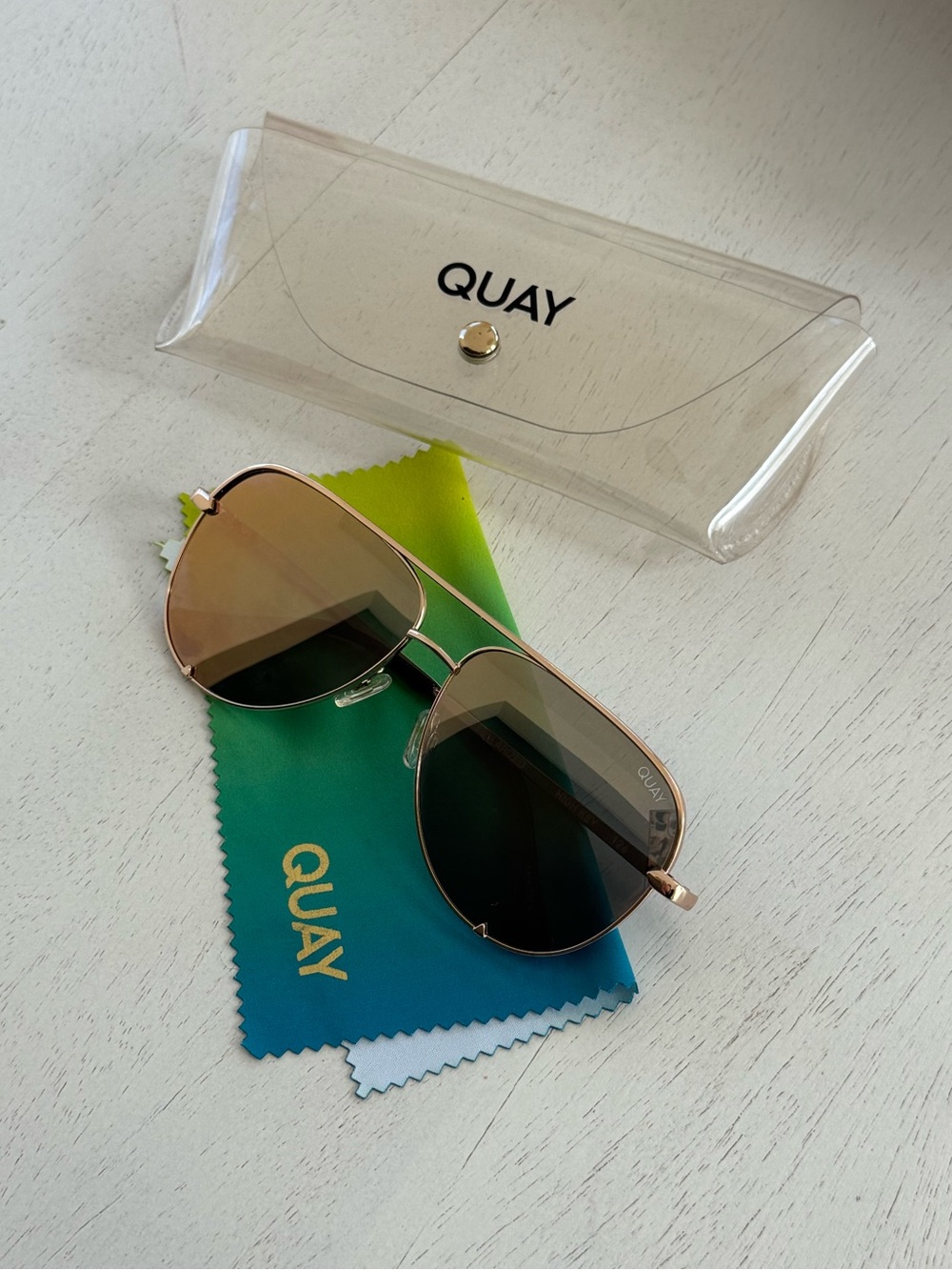 Quay High Key Polarized Lens Cat 3 Aviator Sunglasses